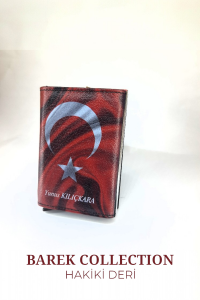 MEKANİZMALI DERİ CÜZDAN TÜRK BAYRAĞI BASKILI